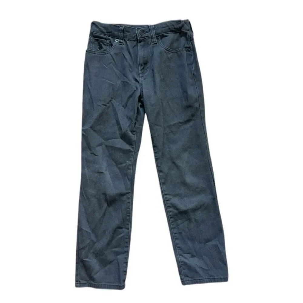 Youth Boys US Polo Assn Dark Gray Straight Leg Jeans  - Sz 10